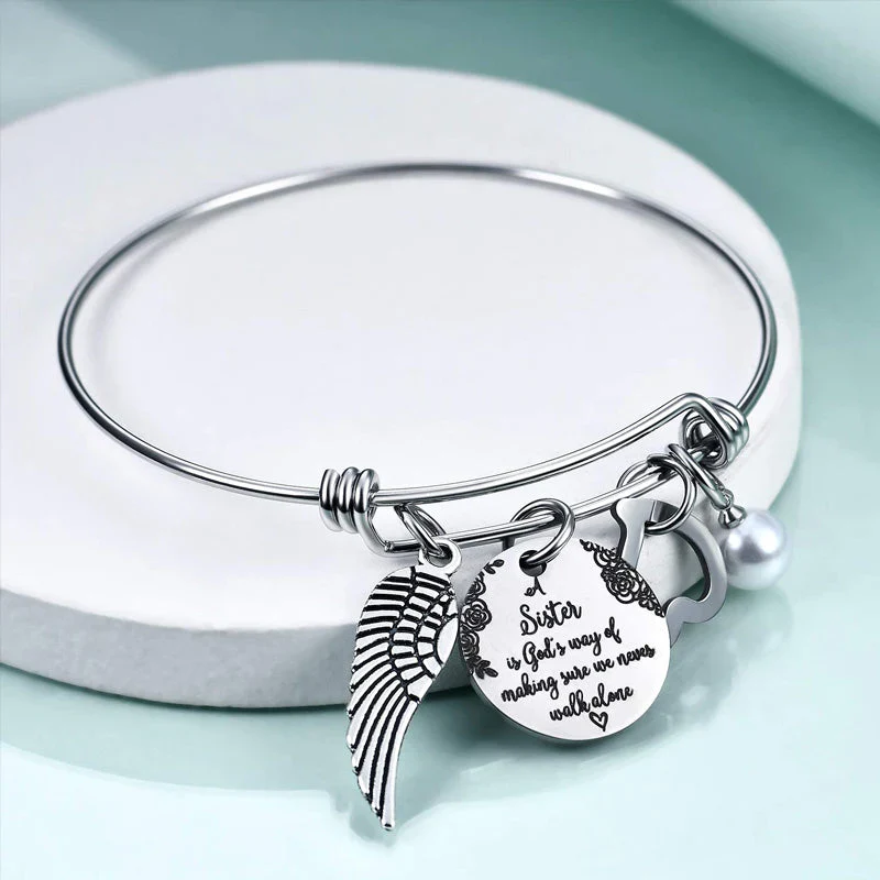 A "Sister is God's Way Of Making Sure We Never Walk Alone" Bangle - Image 5