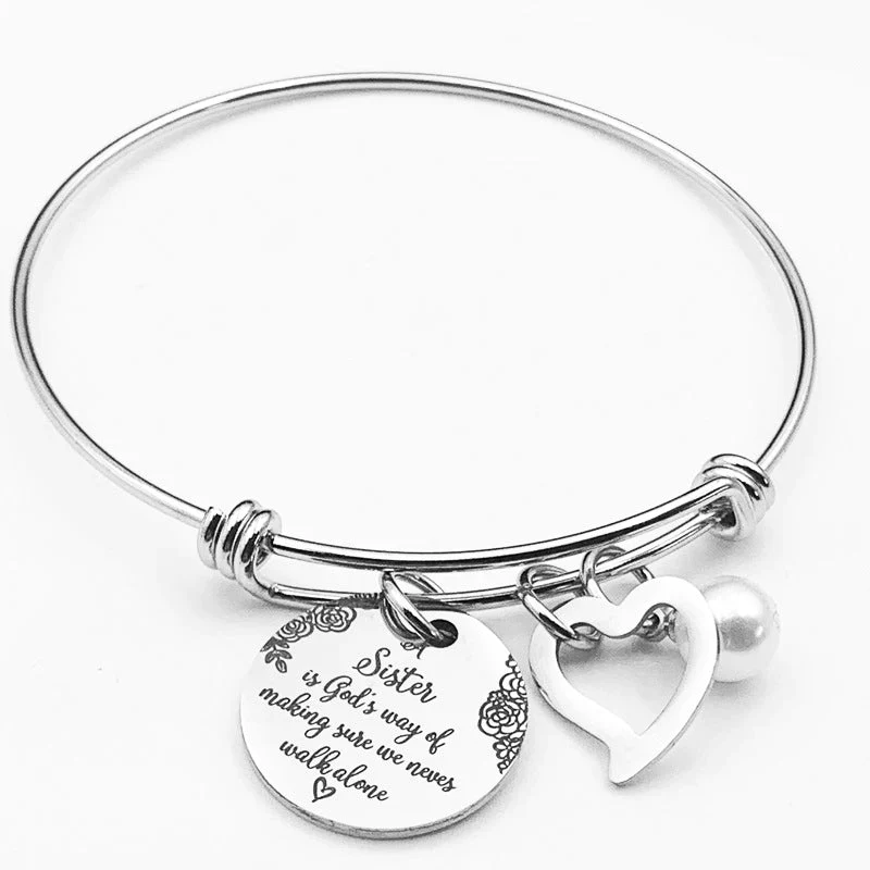 A "Sister is God's Way Of Making Sure We Never Walk Alone" Bangle - Image 7