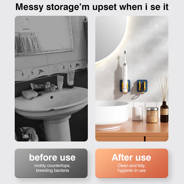 Adhesive Wall Mounted Electric Toothbrush Gravity Holder - Image 5