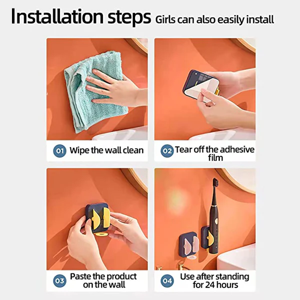 Adhesive Wall Mounted Electric Toothbrush Gravity Holder - Image 6