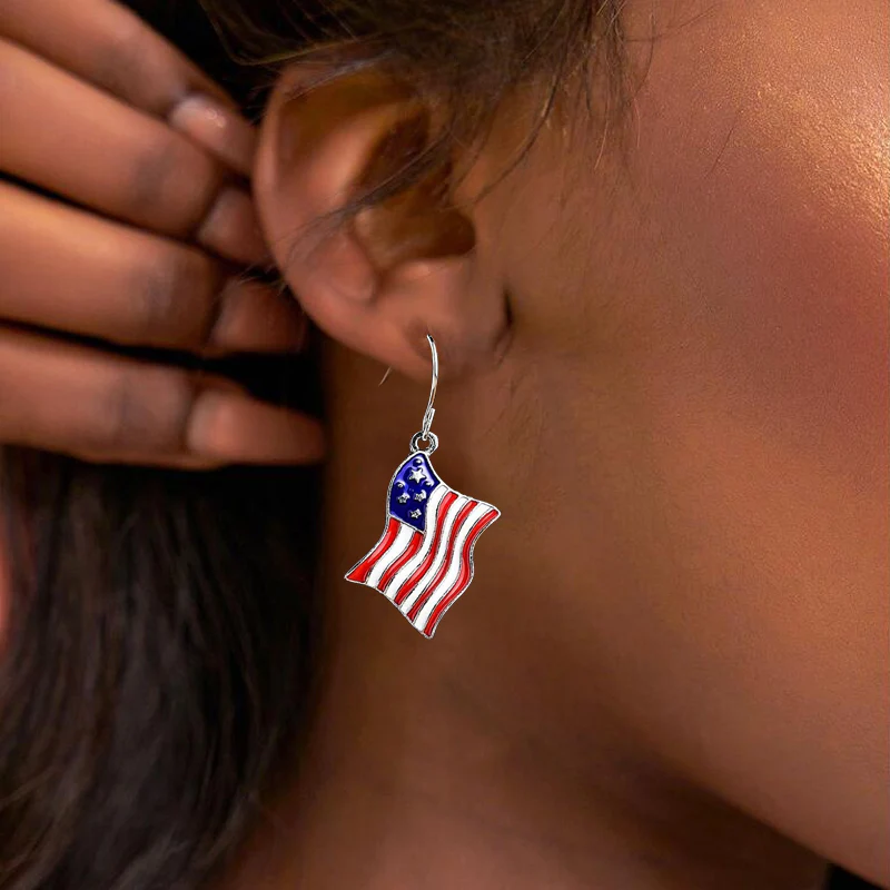 Adorable American Flag Earrings - Image 2