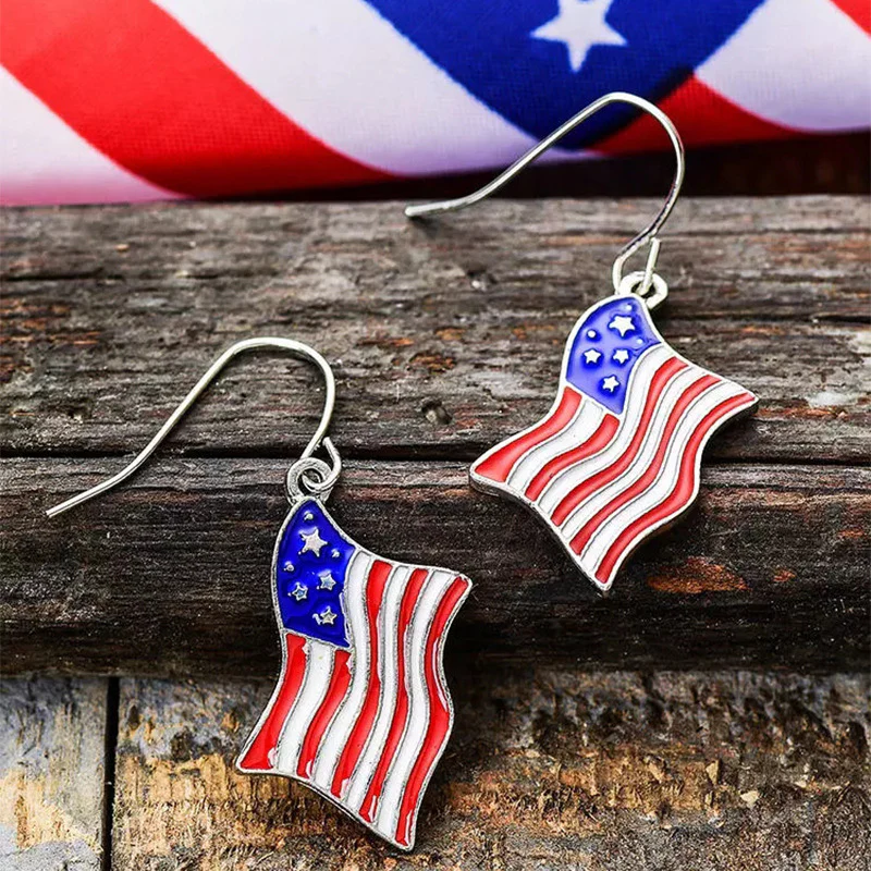 Adorable American Flag Earrings - Image 3