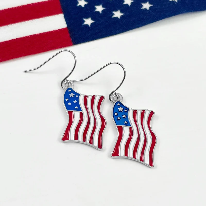 Adorable American Flag Earrings - Image 7