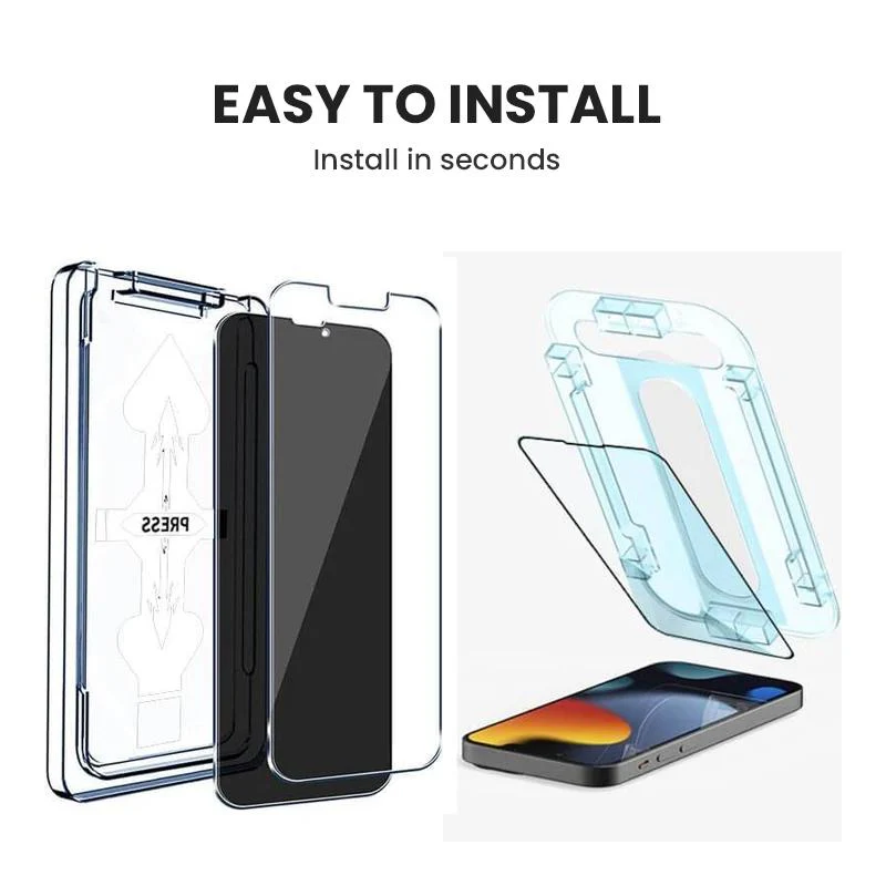 Anti-Spy Screen Protector With Auto Alignment Kit For iPhone - Image 5