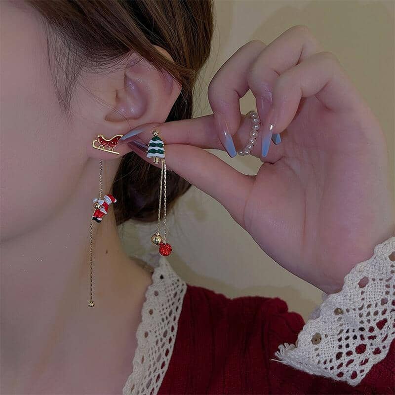 Asymmetric Santa Earrings - Image 2
