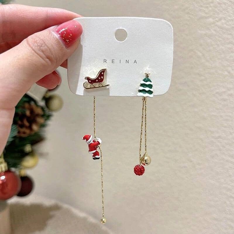Asymmetric Santa Earrings - Image 6