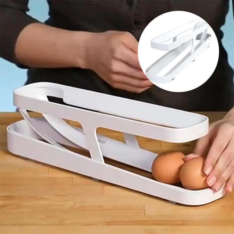 Automatic Scrolling Egg Rack Holder Storage Box - Image 2