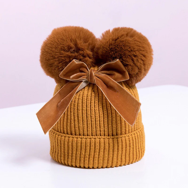 Baby Hat With Double Ball Bow - Image 13