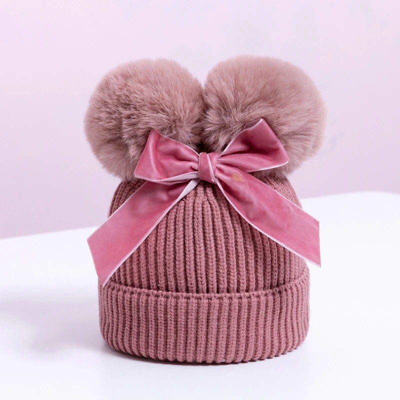 Baby Hat With Double Ball Bow - Image 14