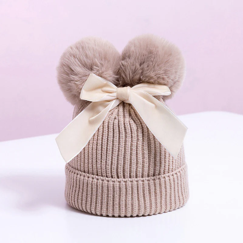 Baby Hat With Double Ball Bow - Image 15