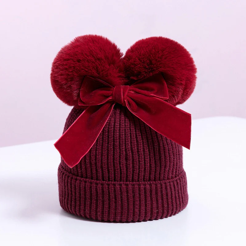Baby Hat With Double Ball Bow - Image 16