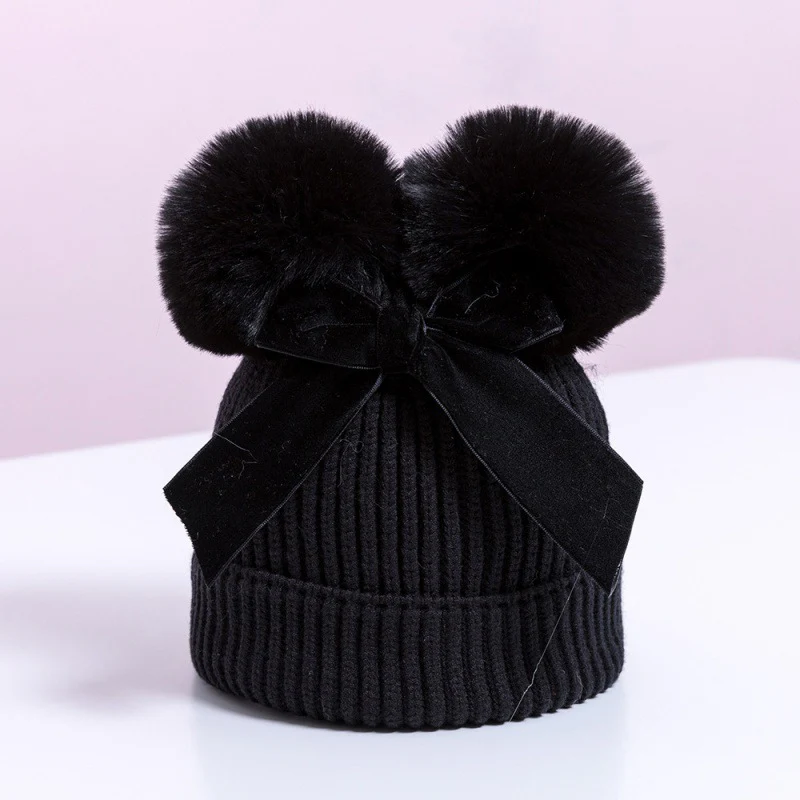 Baby Hat With Double Ball Bow - Image 17