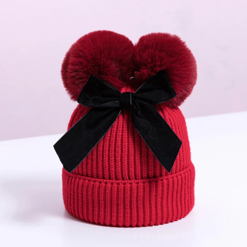 Baby Hat With Double Ball Bow - Image 9