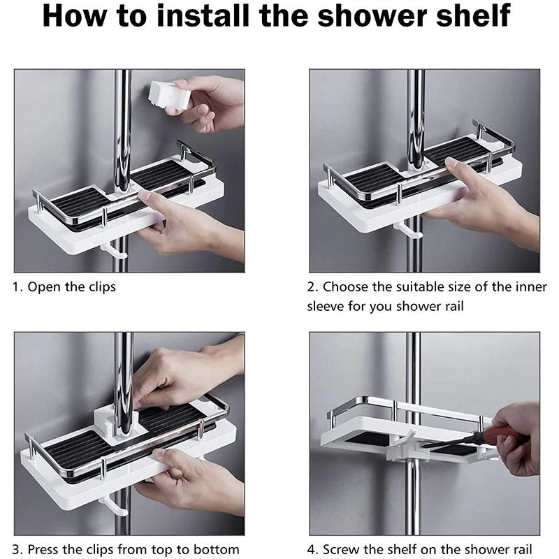 Bathroom Pole Shower Storage Rack Holder - Image 6