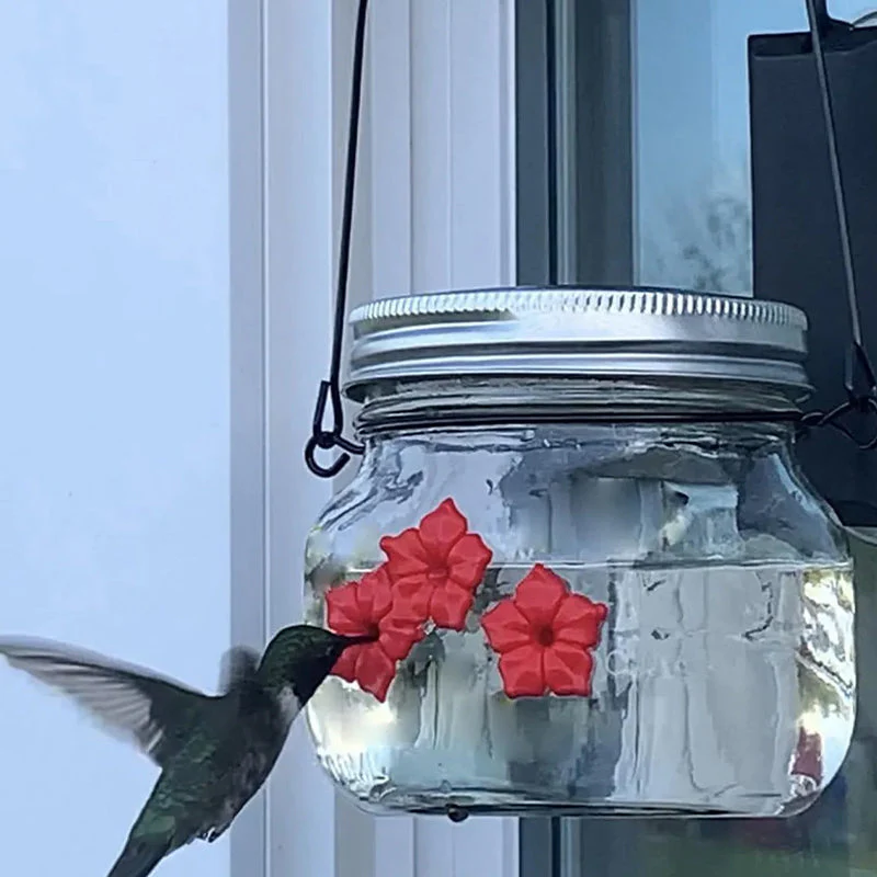 Beautiful Mason Jar Hummingbird Feeder - Image 2