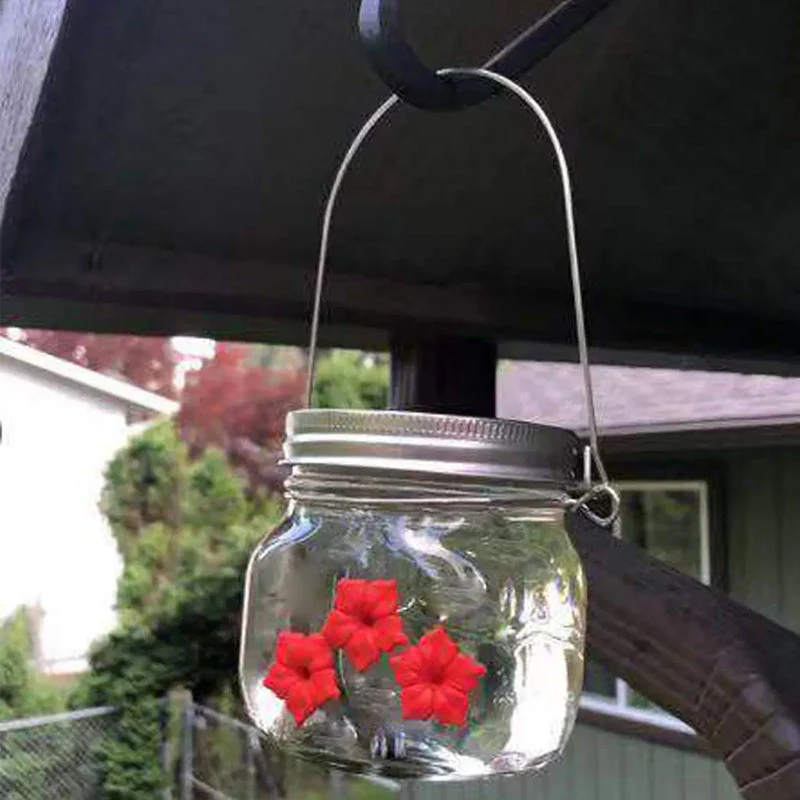 Beautiful Mason Jar Hummingbird Feeder - Image 3