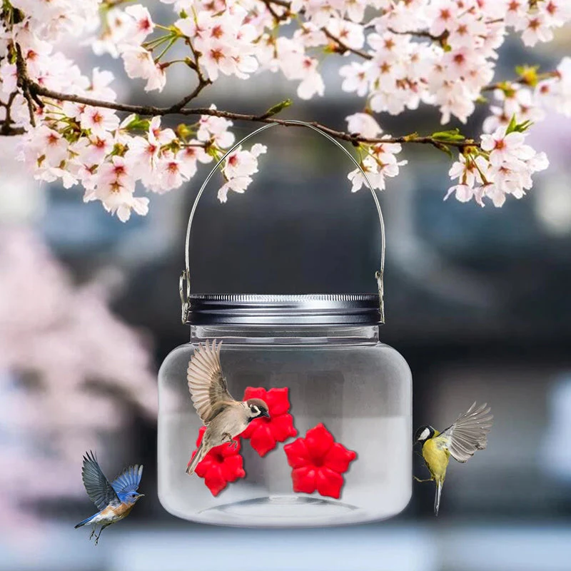 Beautiful Mason Jar Hummingbird Feeder - Image 4