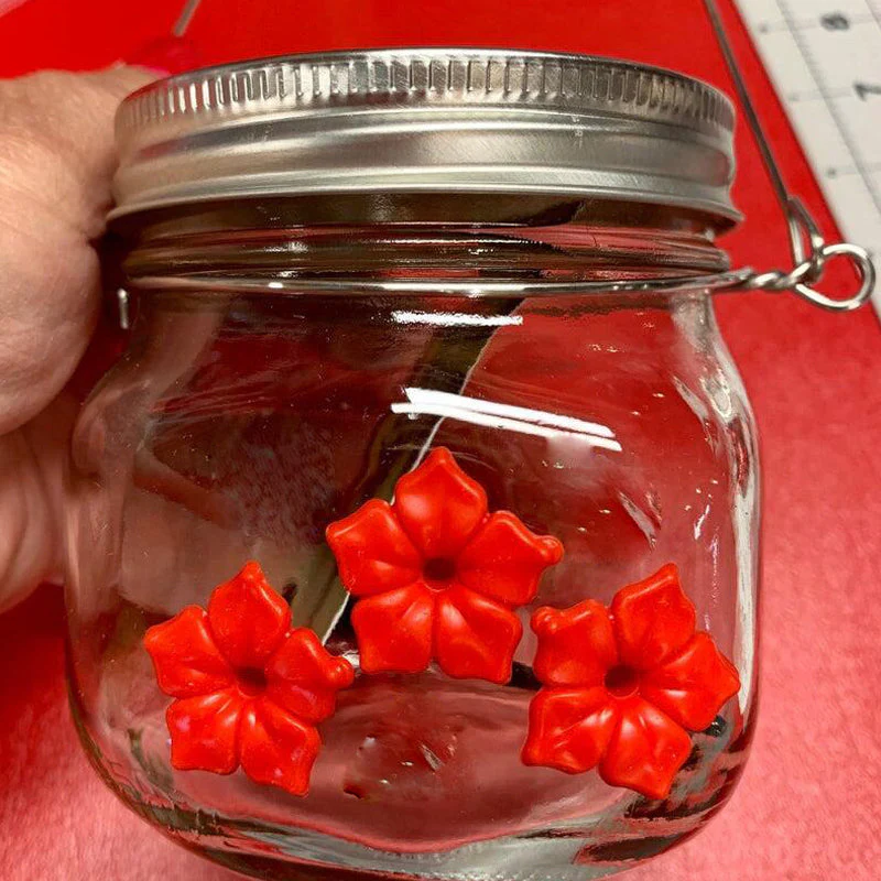Beautiful Mason Jar Hummingbird Feeder - Image 7