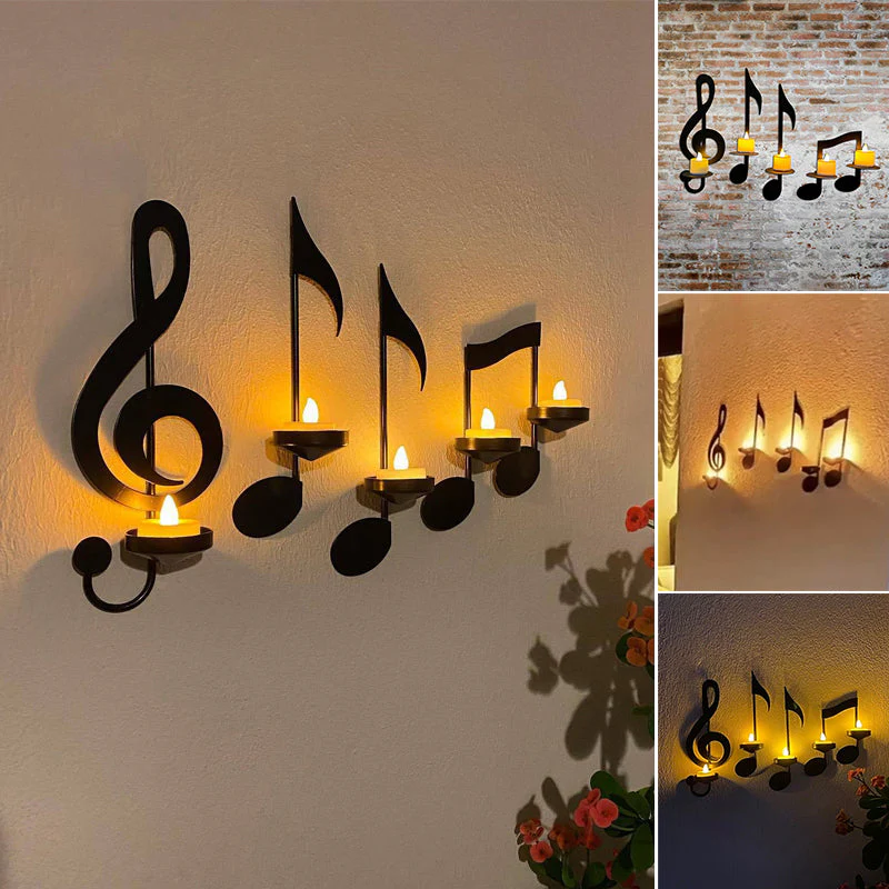 Black Music Note Wall Sconce - Image 11