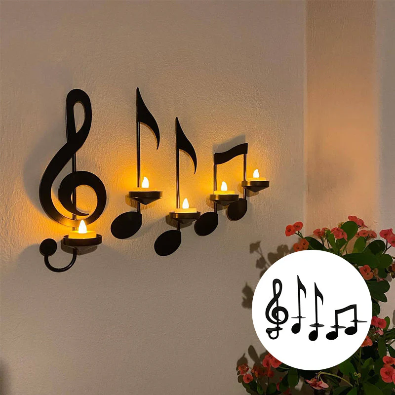 Black Music Note Wall Sconce - Image 12
