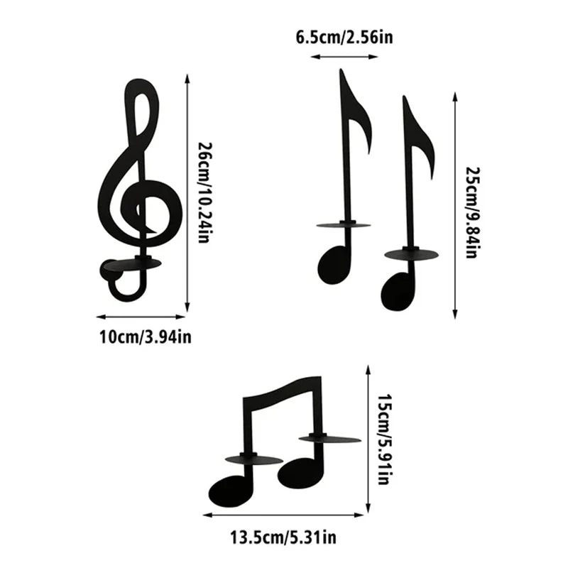 Black Music Note Wall Sconce - Image 14
