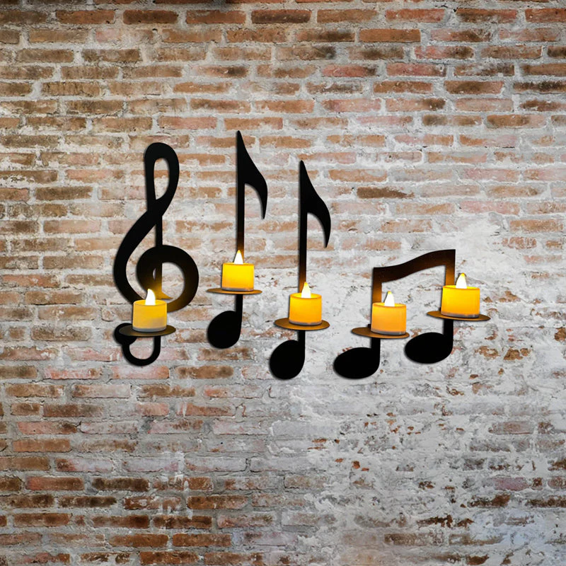Black Music Note Wall Sconce - Image 3