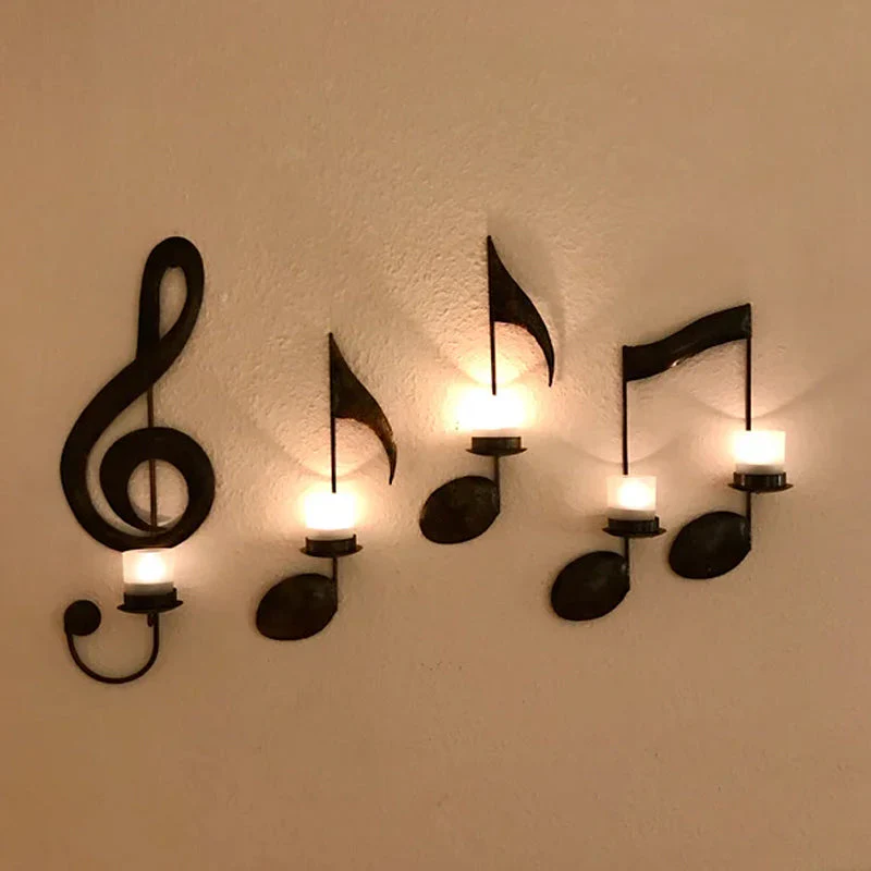 Black Music Note Wall Sconce - Image 5