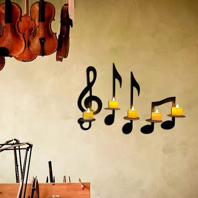 Black Music Note Wall Sconce - Image 7