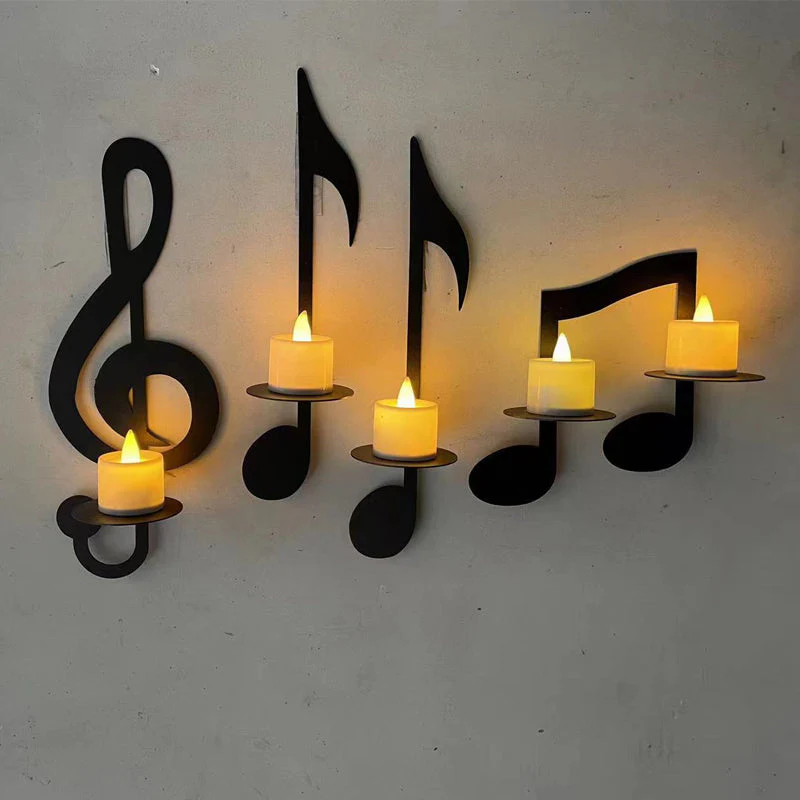 Black Music Note Wall Sconce - Image 8