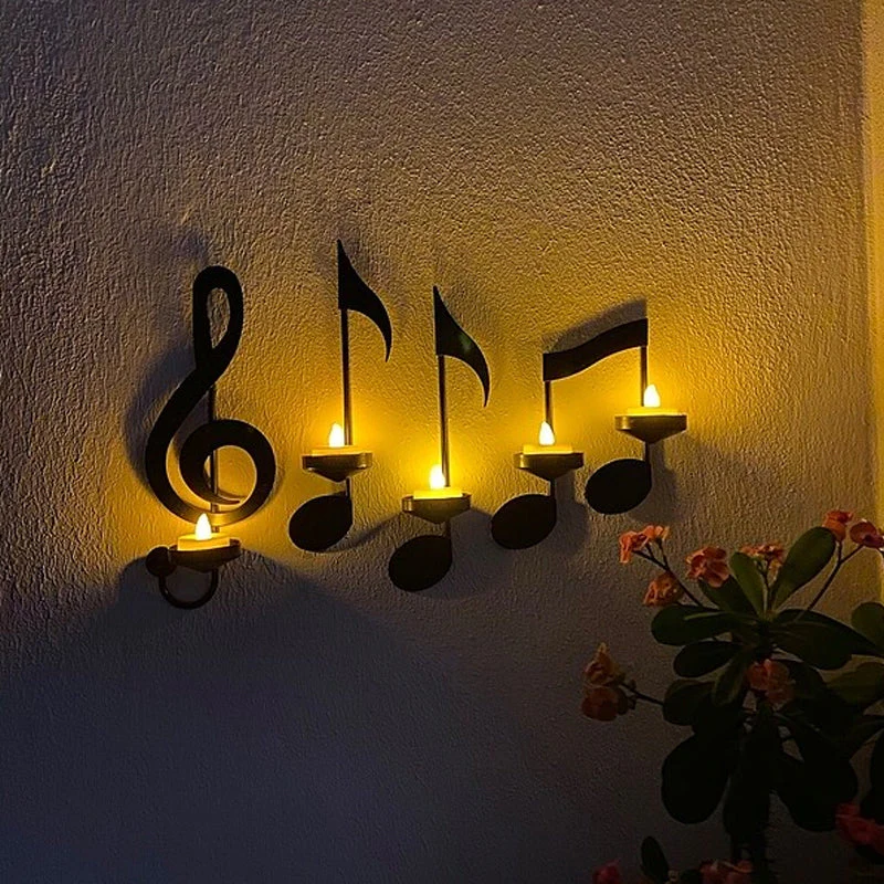 Black Music Note Wall Sconce - Image 9