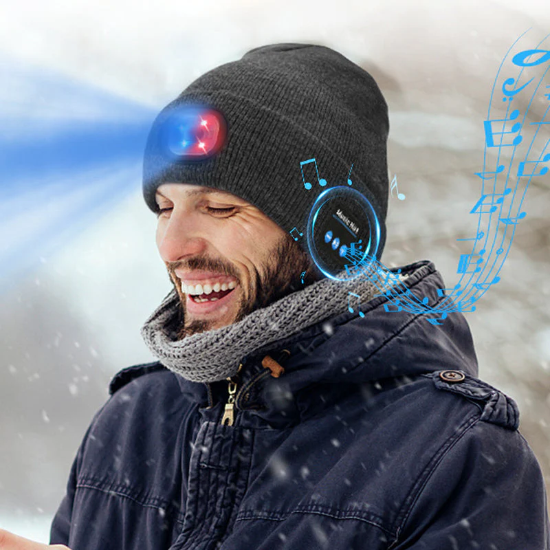 Bluetooth Beanie with LED Light & Removable Speakers - Image 11