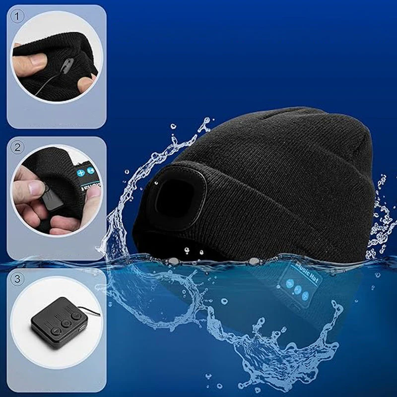 Bluetooth Beanie with LED Light & Removable Speakers - Image 12