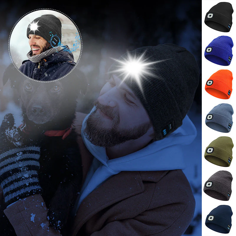 Bluetooth Beanie with LED Light & Removable Speakers - Image 3