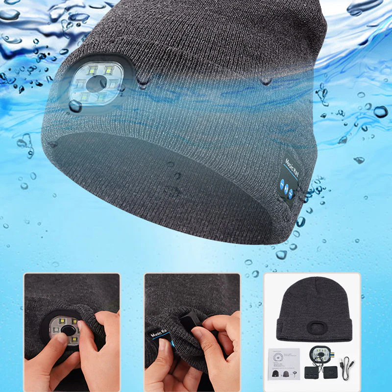 Bluetooth Beanie with LED Light & Removable Speakers - Image 6