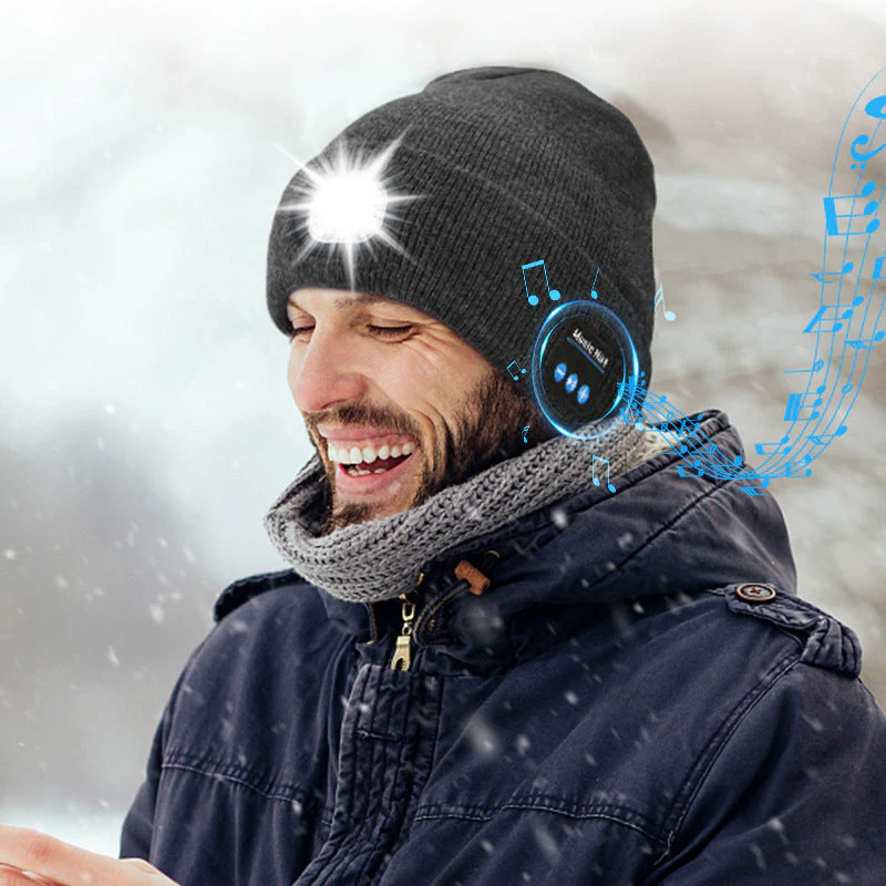 Bluetooth Beanie with LED Light & Removable Speakers - Image 8