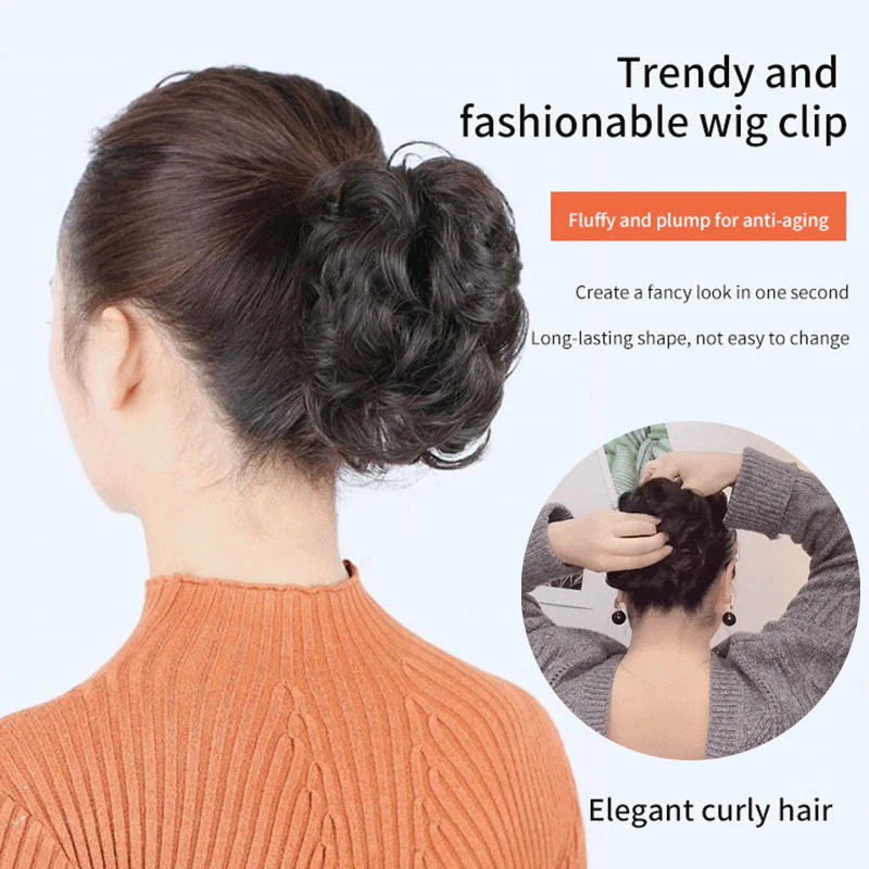 Bun Clipping Flower Bud Wig - Image 3