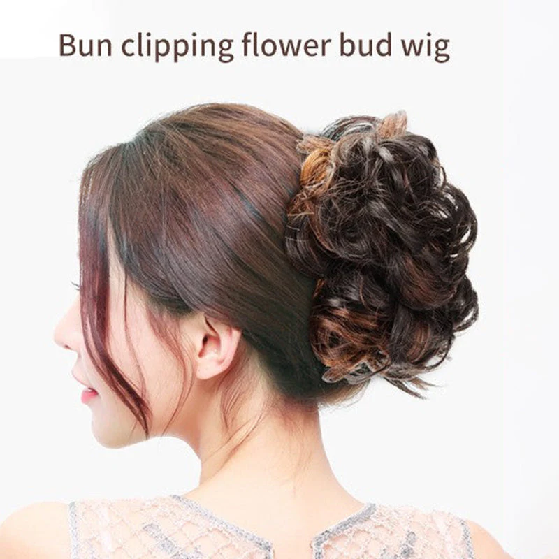 Bun Clipping Flower Bud Wig - Image 6
