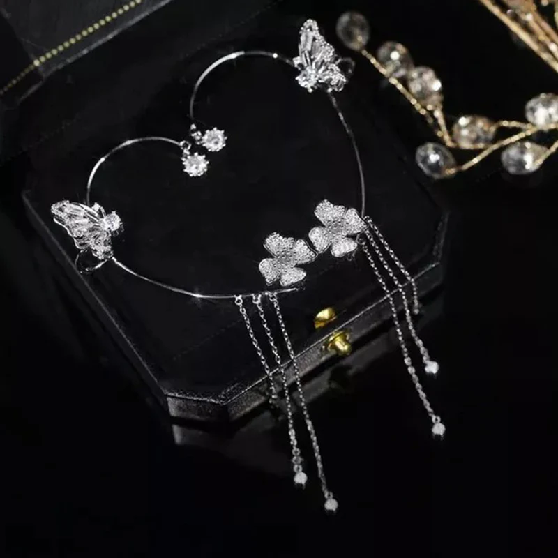 Butterfly Tassel Style Zircon Earrings - Image 10