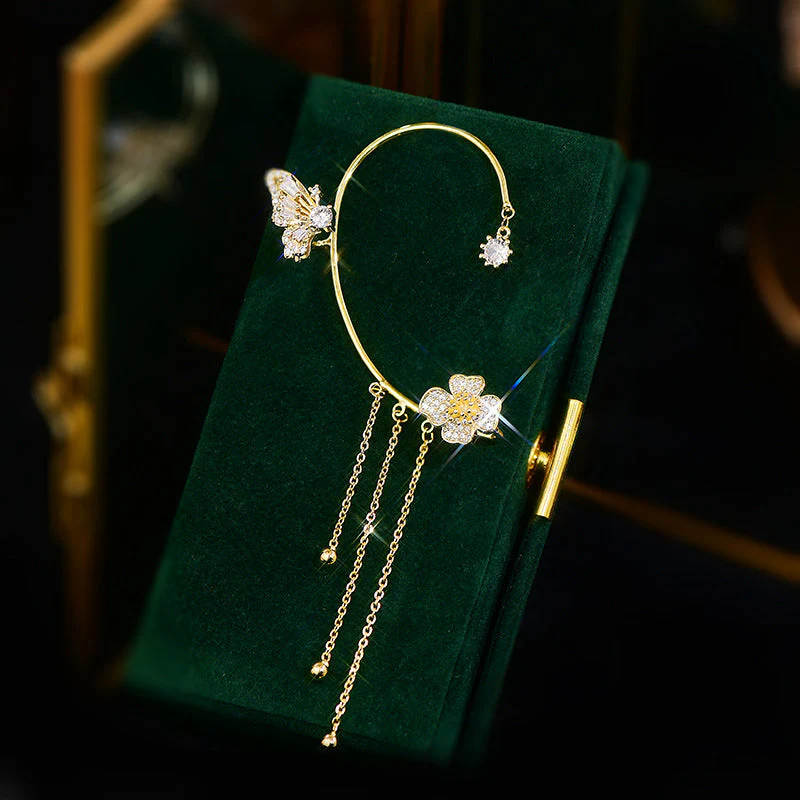 Butterfly Tassel Style Zircon Earrings - Image 13