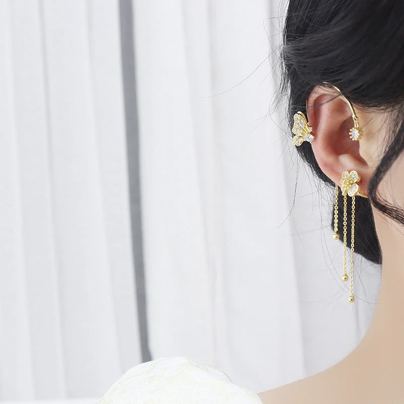 Butterfly Tassel Style Zircon Earrings - Image 5