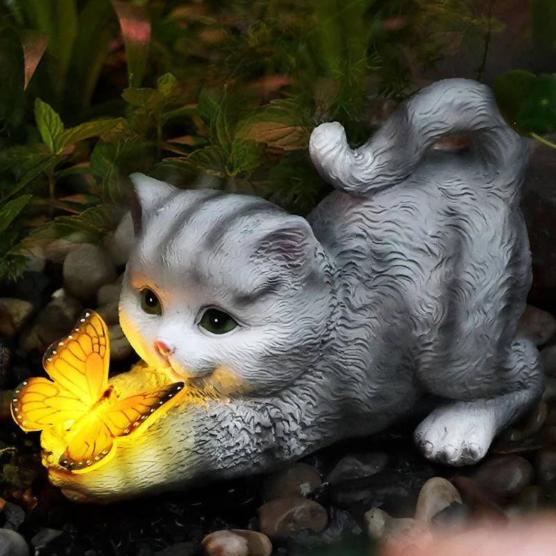 Cat & Butterfly Solar Light Garden Decor - Image 6
