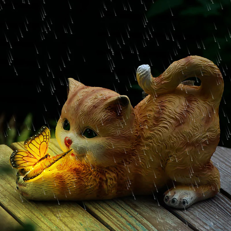 Cat & Butterfly Solar Light Garden Decor - Image 7