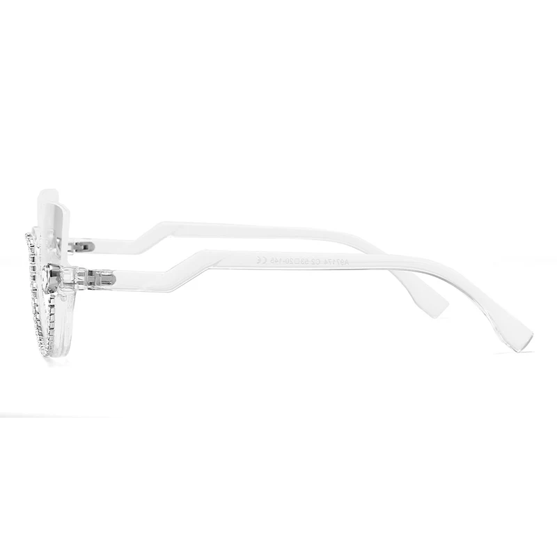 Cat-eye White-Diamond Eyeglasses for Women - Image 15
