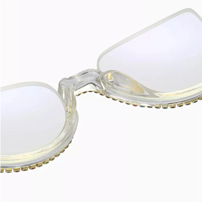 Cat-eye White-Diamond Eyeglasses for Women - Image 9