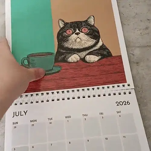 Cats Chillin' with Books 2026 Wall Calendar - Image 12