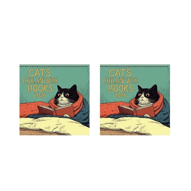 Cats Chillin' with Books 2026 Wall Calendar - Image 15