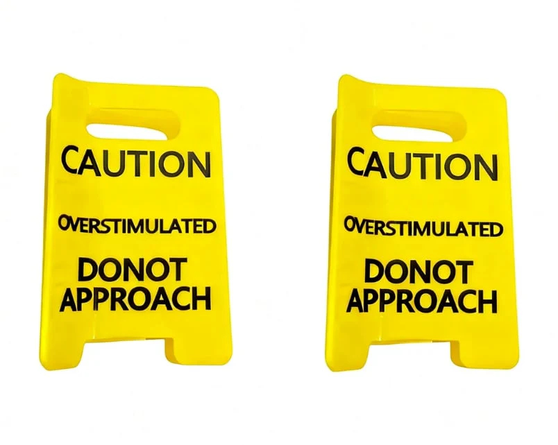 Caution Overstimulated Sign Hair Claw Clip - Image 12