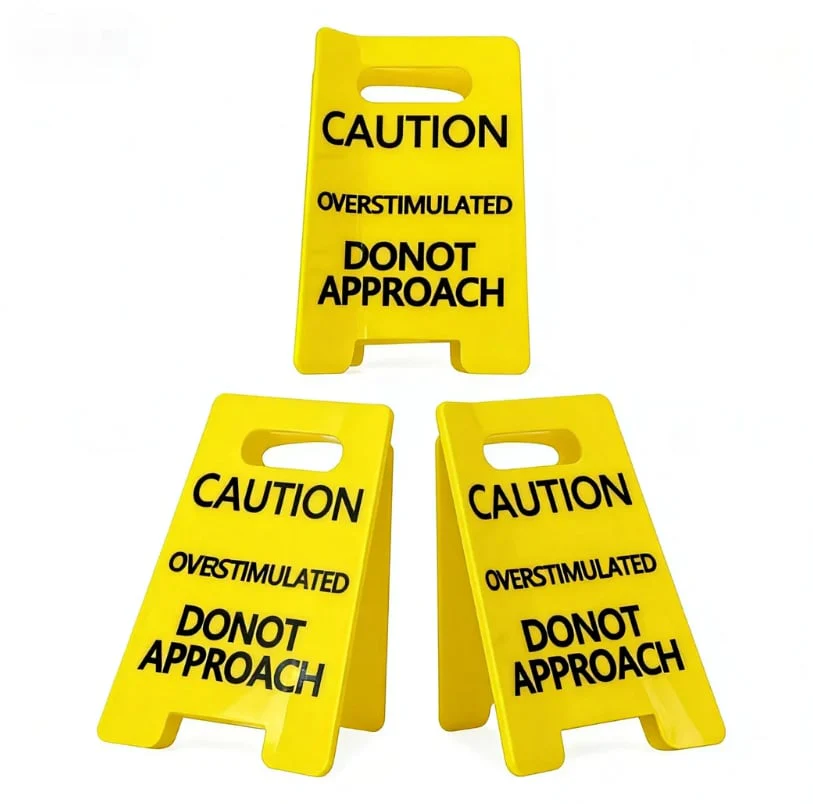 Caution Overstimulated Sign Hair Claw Clip - Image 13
