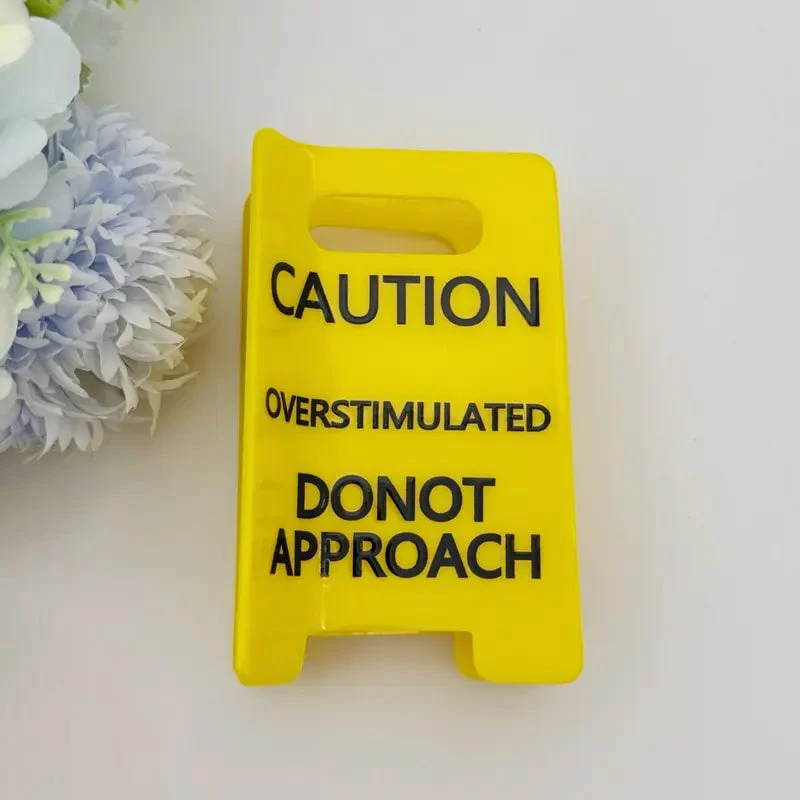 Caution Overstimulated Sign Hair Claw Clip - Image 3