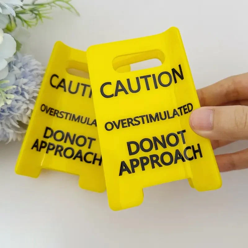 Caution Overstimulated Sign Hair Claw Clip - Image 4